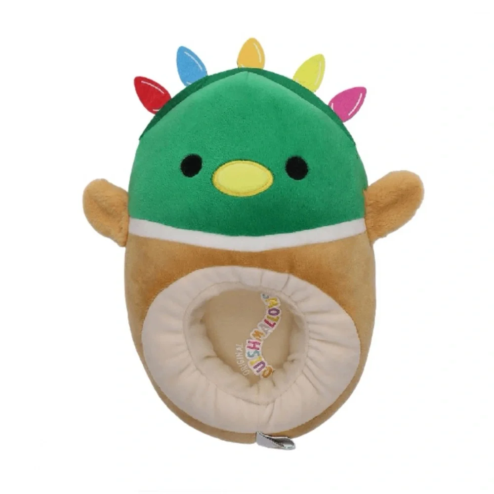 NWT Kids Size 13-1 Avery the Duck with Christmas Lights Squishmallow Slippers